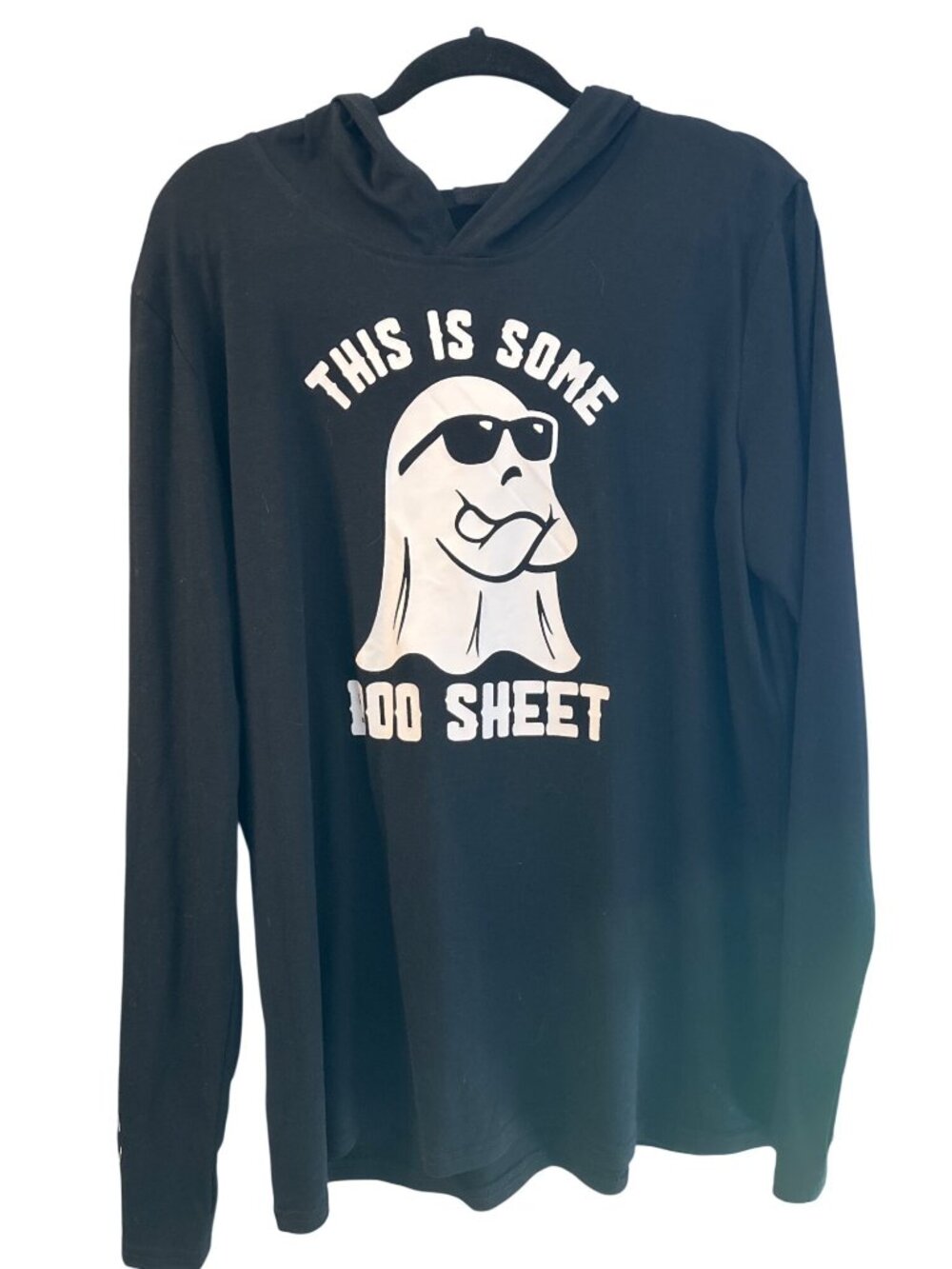 Black BOO SHEET Hoodie Halloween XXL NWOT